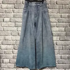【美品】HARE　アソートカコウワイドデニムパンツ　ブルー　ジーンズ