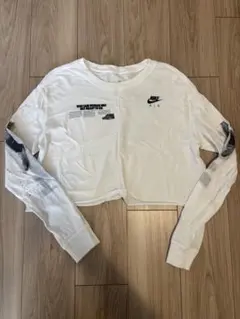【人気】NIKE エアマックス グラフィック クロップド ロンT ホワイト L