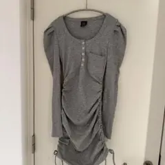 Shein グレー色長袖ミニワンピースXS