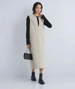 green label relaxing カルゼ キーネック ジャンパースカート