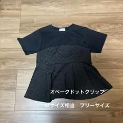 OPAQUE.CLIP ブラック ペプラム 半袖 カットソーのサムネイル