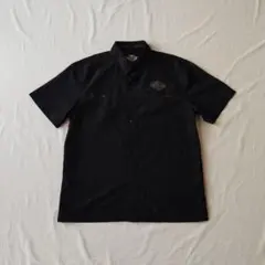 古着　ハーレーダビッドソン　半袖シャツ　ファイヤーパターン　ワークシャツ　00s