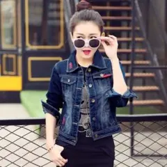 2017春秋★レディース デニム ジャケット Gジャン★