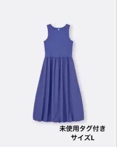 【未使用】Lサイズ GU バブルヘムワンピース　ノースリーブ