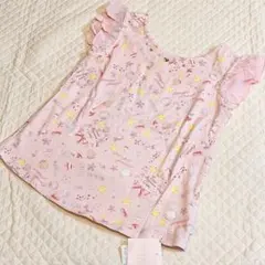 新品 メゾピアノ フリル付きピンクTシャツ 140