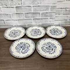 D4②昭和レトロ ブルー花柄 小皿 4枚セット 波型エッジ ビンテージ 骨董 D4②昭和レトロ ブルー花柄 小皿 4枚セット 波型エッジ ビンテージ