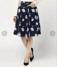 【販売終了品】honeys 花柄フレアスカート L