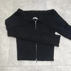 INGNI オフショルリブニット ジップアップ
