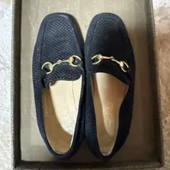 m*m様 GUCCI ブラック パンチングレザー　ローファー