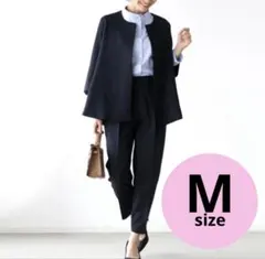 【数量限定】 パンツスーツ　ジャケット　ネイビー　フォーマル　セレモニースーツ