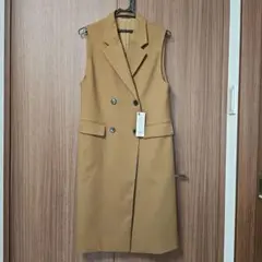 GU　ロングジレZ+E　ブラウン　Sサイズ　ジーユー　ジレ