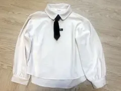 JENNloveタイ付き長そでブラウス＋スカパン黒140