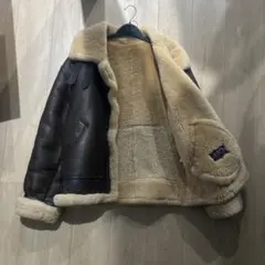 B-3 ミリタリー リアルムートン フライトジャケット ボア ブラウン 美品‼️