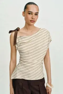 【完売品】ZARA アシンメトリートップ Lサイズ 新品タグ付き