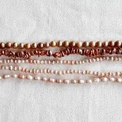 淡水パール　ピンクとオレンジ系の小さいパールのセット　4種