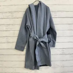 Bou Jeloud ガウンコート M ブルー フェイクスエード ロング✨フード