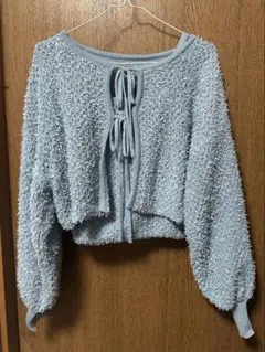 ライトブルー リボン付きカーディガン INGNI