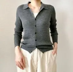 リブポロカーディガン カーディガン
