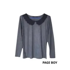 PAGEBOY 長袖 カットソー 襟付き グレー Mのサムネイル