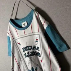 レアデザイン★ADIDAS COLLEGE Tシャツ ビッグロゴ 刺繍ワッペン