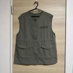 【美品】グローバルワーク ベスト ミリタリー グリーン カーキ 緑 Fサイズ