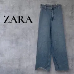 一点物⭐︎ ZARA ザラ ライトブルー デニム ワイドレッグ レディース