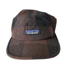 patagonia チェック柄キャップ ブラウン系　ジェットキャップ