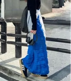 【細見え/低身長サイズ】カットフリルIラインスカート