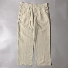 RODRIGO リネン100%ツータックスラックス ベージュ ユーロ古着