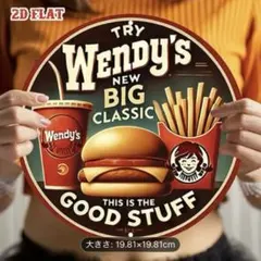 ウェンディーズ バーガー Wendy's オーバル ブリキ看板 アメリカン雑貨