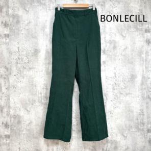 【BONLECILL】ハイライズ カジュアルフレアパンツ グリーン ポケットのサムネイル