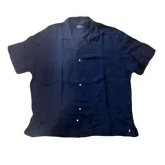 Ralph Lauren 90s 開襟　シルクリネン　裾ポニーcaldwell