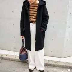 イエナ ロングスリット ノーカラーコート ゆったり ネイビー 36 - メルカリ