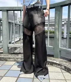 sedacle girl デニムレースドッキングパンツ　S