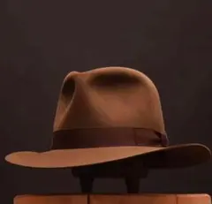 【上質フェルト】ブラウン中折れハット 58–60cm