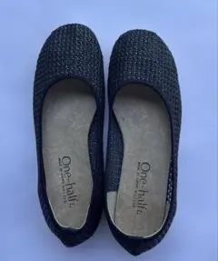 夏用 One-half 黒 ラメ　フラットシューズ タグ付きのサムネイル