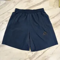 adidas アディダス ハーフパンツ M ネイビー ジップポケット付
