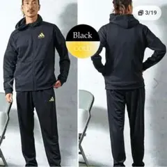 adidas ジャージ 上下セット ブラック ゴールドのサムネイル