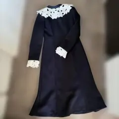 セルフォード⭐︎ネイビー ワンピース レース襟