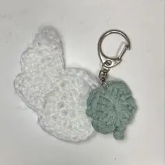 ウィッシュコアキーホルダーハンドメイド クローバーと天使の羽