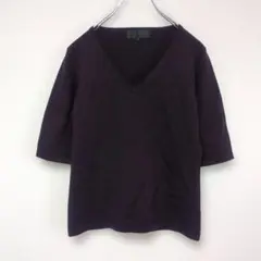 【上質・イタリア製素材】アンタイトル Vネックニット パープル M