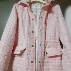 courreges美品ピンク キルティングフード付き取り外し可能なジャケット