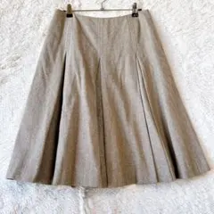 オゾック　フレアスカート　Aライン　裏地付き　サイドファスナー　M　体型カバー