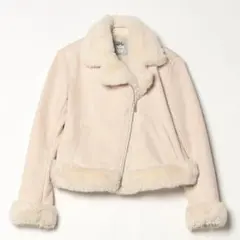 リランドチュール フェイクファーライダースジャケット ムートン ファー コート