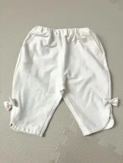 ホワイト　リボン付き　パンツ