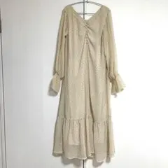 muguet ドットワンピース ベージュのサムネイル