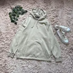 6359✾プーマ✾スウェットプルパーカー【S】ベージュ系/裏起毛/ロゴ刺繍/綿混