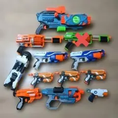NERF ナーフ トイガン まとめ売り 6丁セット ダーツ付き - メルカリ