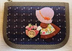 ★新作★スーちゃん　ハンドメイドポーチ　ミニ財布　ポーチ　ブラウン系