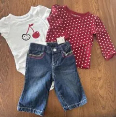 【新品】ベビーギャップ デニム　ジーパン　長T 肌着　3点セット 6ヶ月　GAP